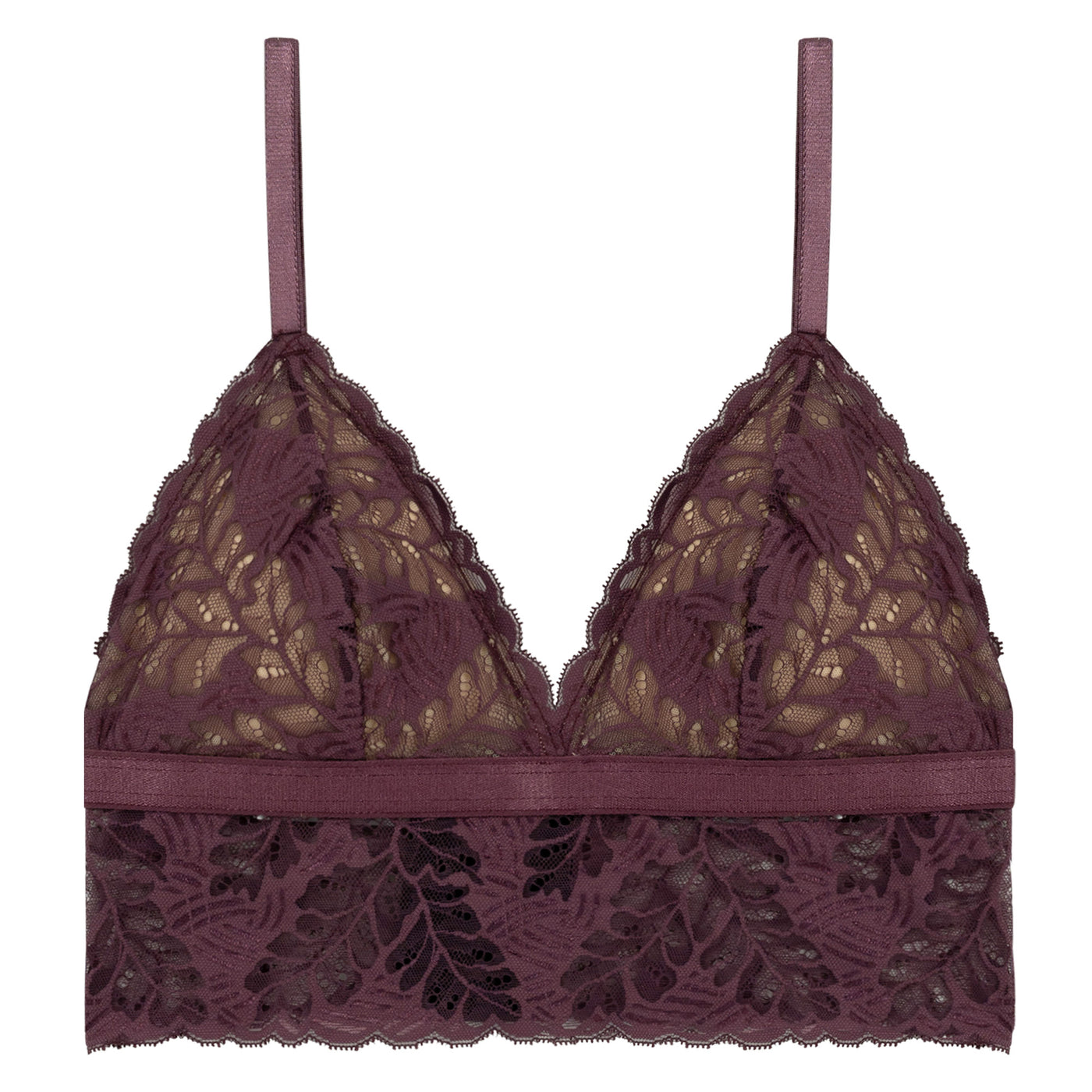 Underprotection bralette i farven bordeaux lavet af genanvendt polyamid 