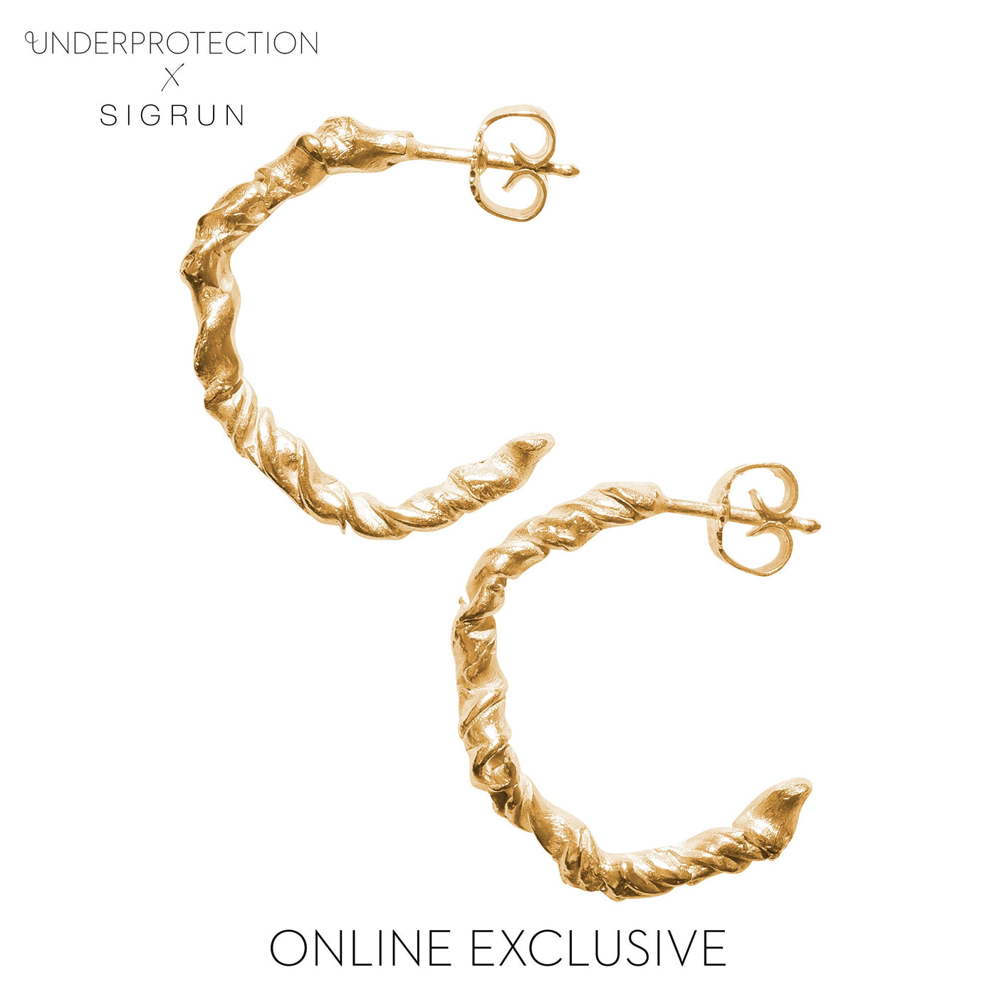 BORN BY THE SEA BIG HOOPS GOLD PLATED