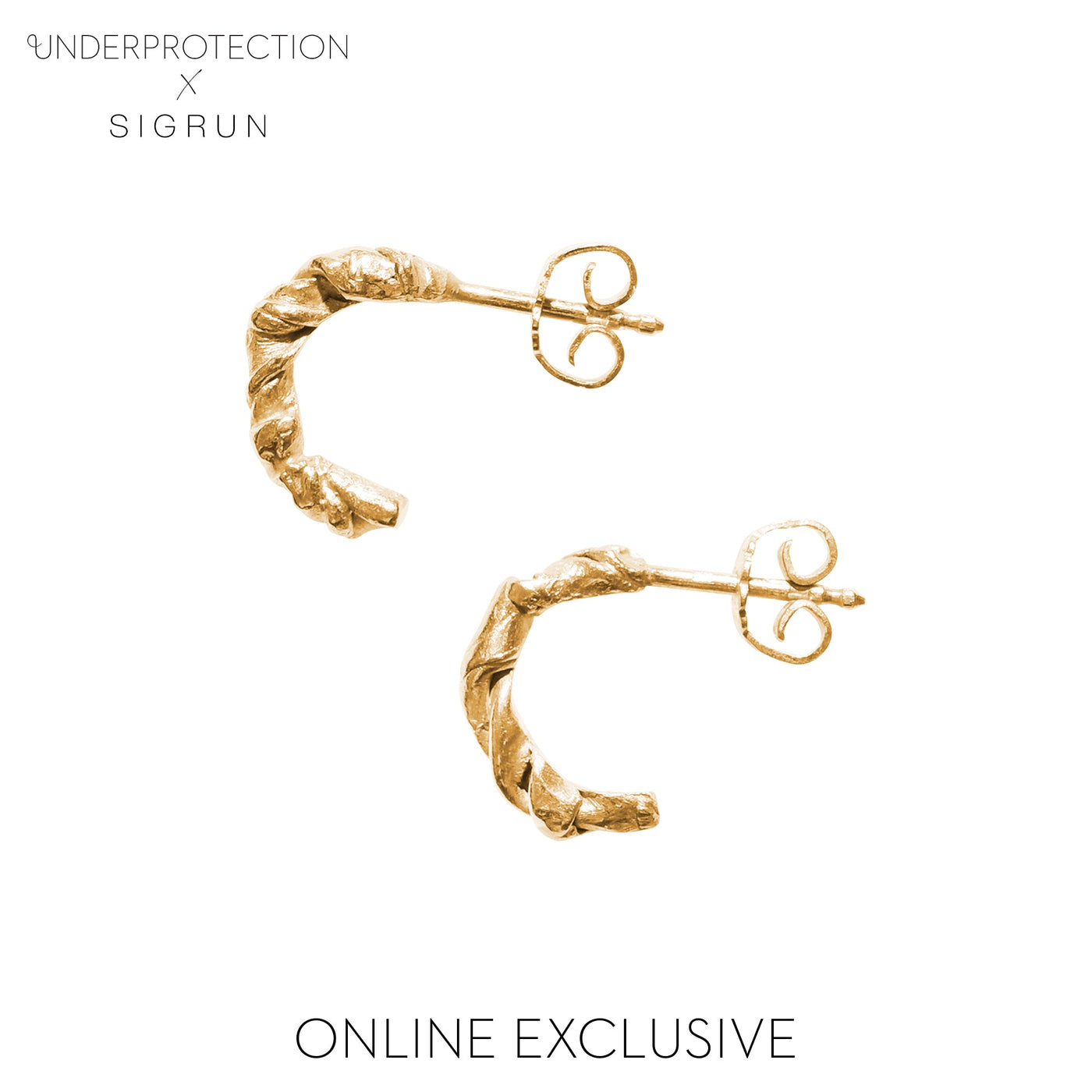 BORN BY THE SEA SMALL HOOPS GOLD PLATED