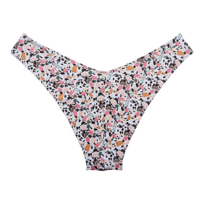 Underprotection bikini tanga i hvid med farvet pletter lavet af polyester (genanvendt)