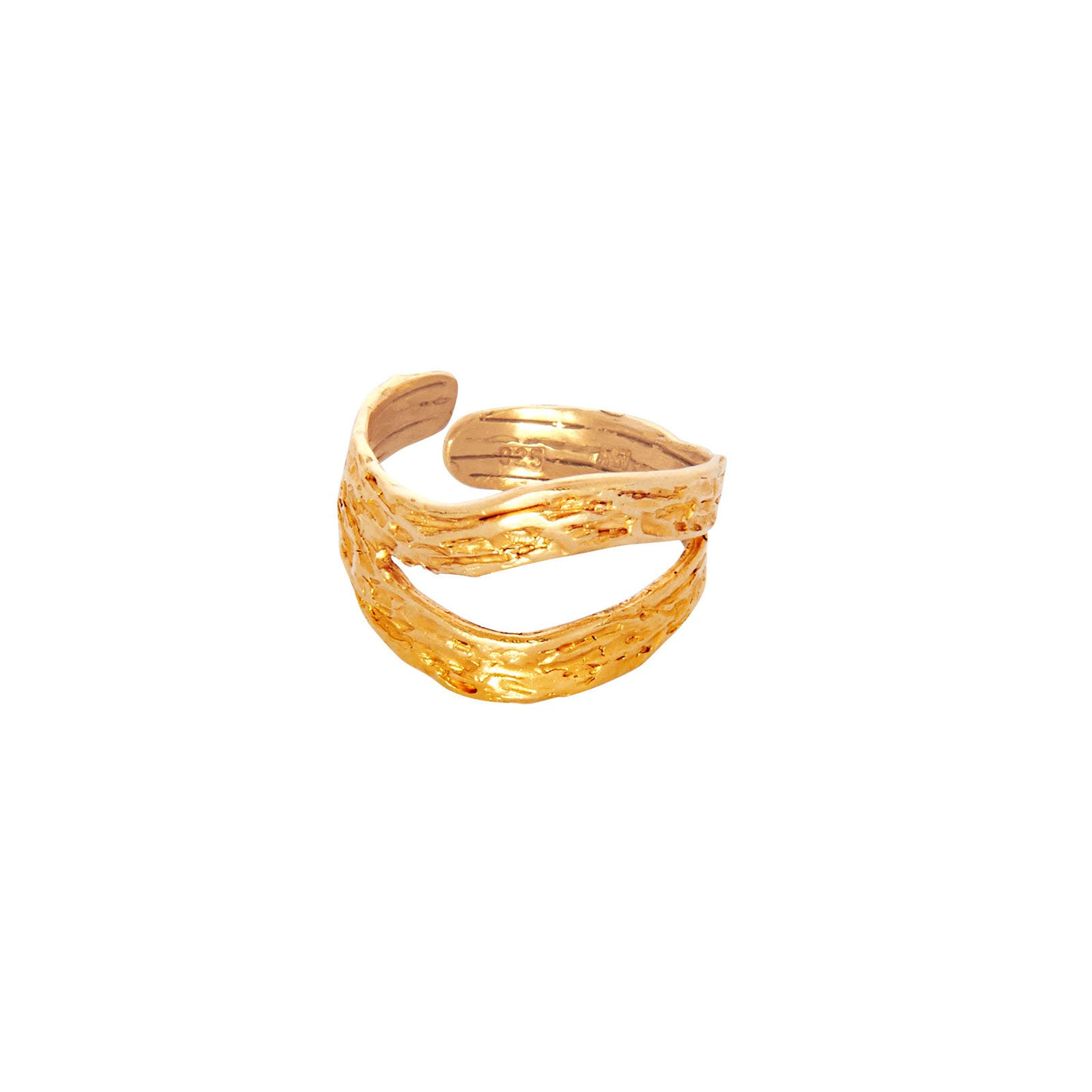 OH MY DARLING DOUBLE WAVE GOLD PLATED RING