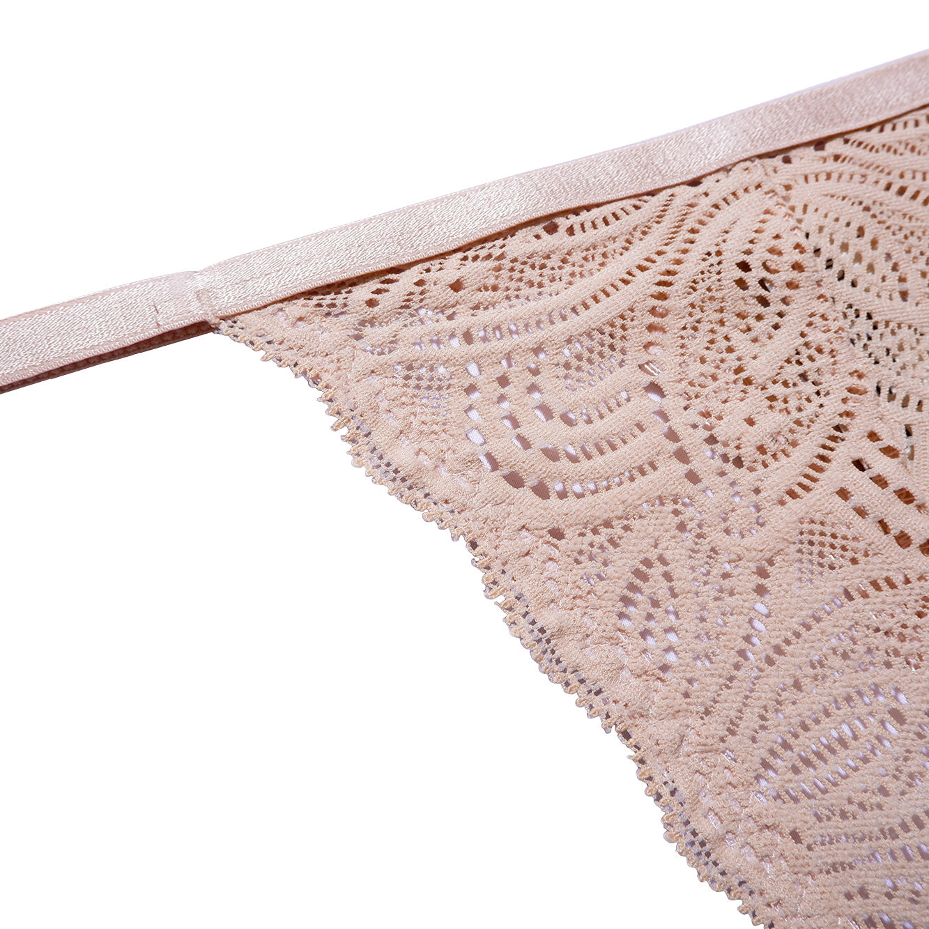 Luna g-streng er lavet i elegante blonder med delikate bølgede kanter. Underprotection, bæredygtigt lingeri